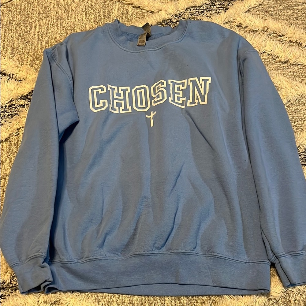 Gildan Blue Crewneck Sweater with Collegiate Design